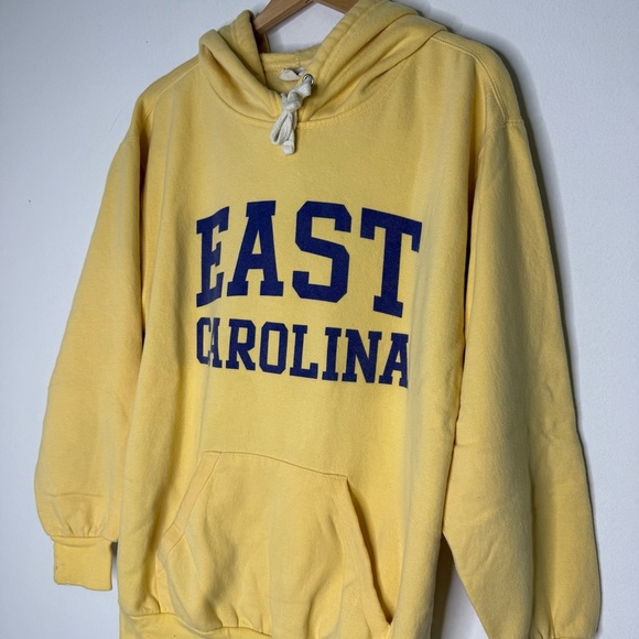 East Carolina University Hoodie Size Large Yellow MV Sport Vintage - Picture 5 of 5